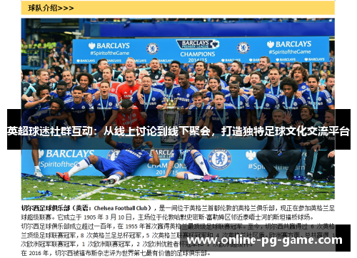 英超球迷社群互动:从线上讨论到线下聚会,打造独特足球文化交流平台 英超球迷社群互动:从线上讨论到线下聚会,打造独特足球文化交流平台